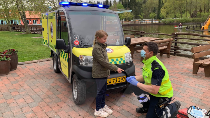 Event Medical Services has an electric emergency vehicle to move around in the park